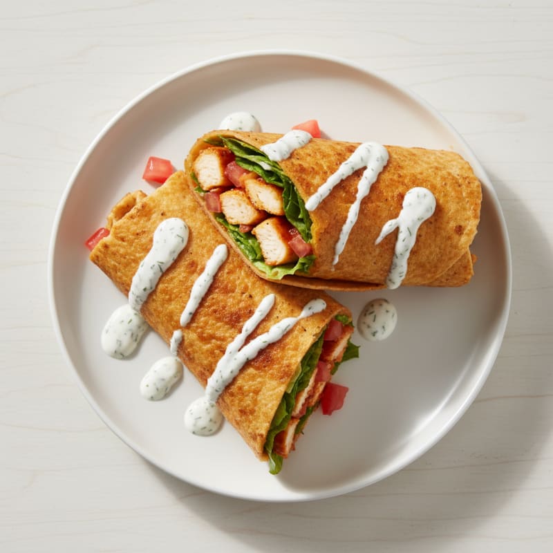 Crispy Buffalo Ranch Chicken Wraps
