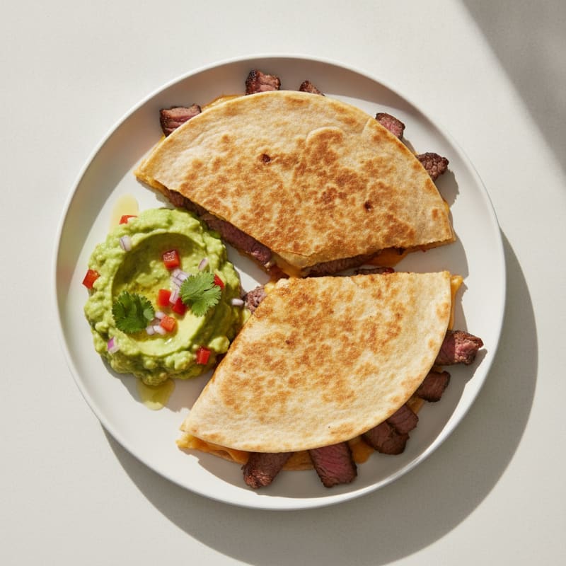 Carne Asada Quesadillas with Guacamole
