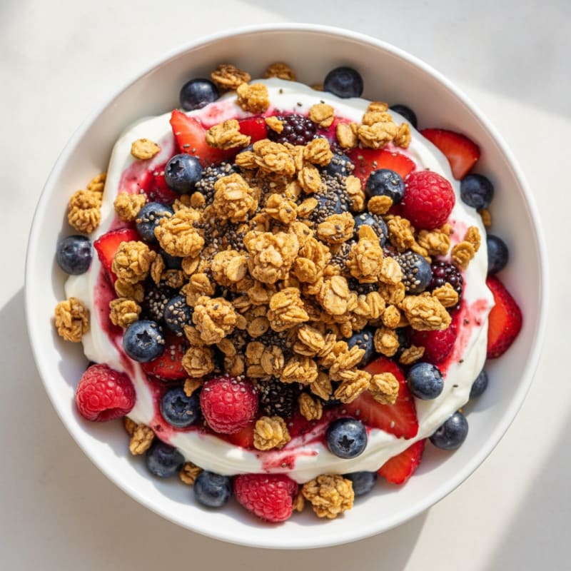 Creamy Greek Yogurt Protein Parfait with Mixed Berries