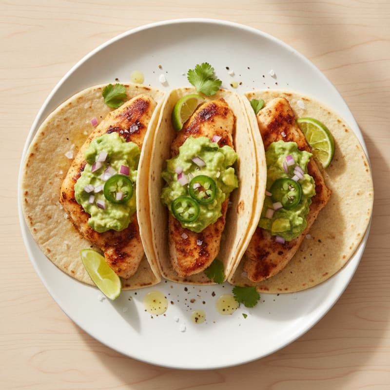 Chicken Street Tacos with Avocado Salsa