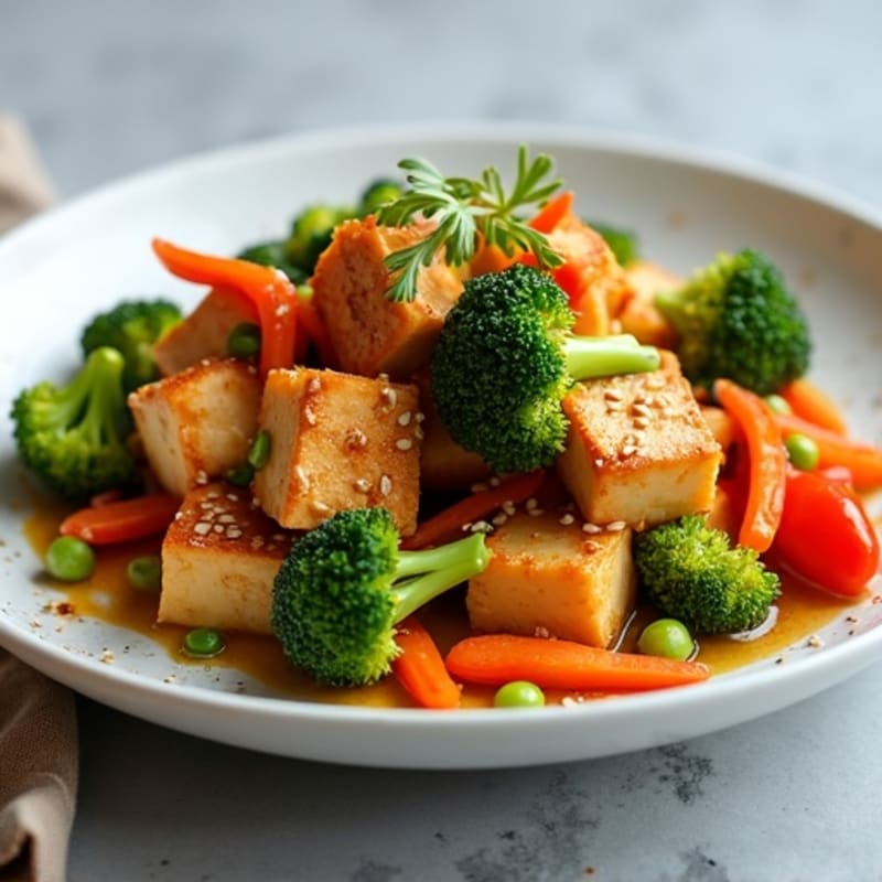 Crispy Sesame Ginger Tofu Stir-Fry