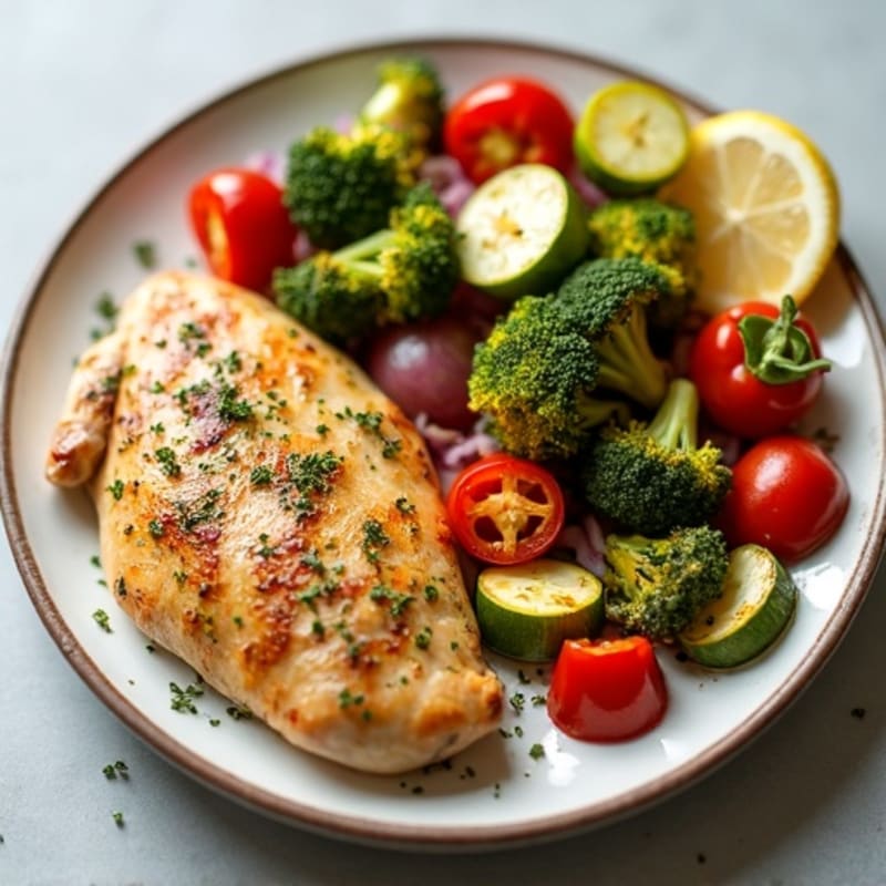 Sheet Pan Lemon Herb Roasted Chicken and Crispy Vegetables