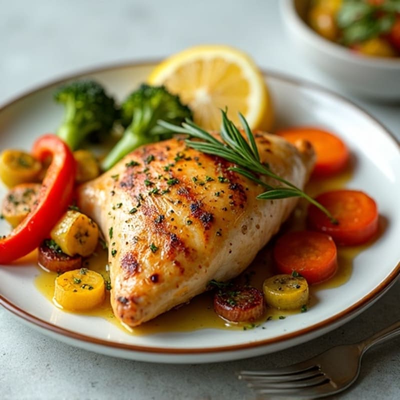 Lemon Herb Roasted Chicken with Crispy Roasted Vegetables