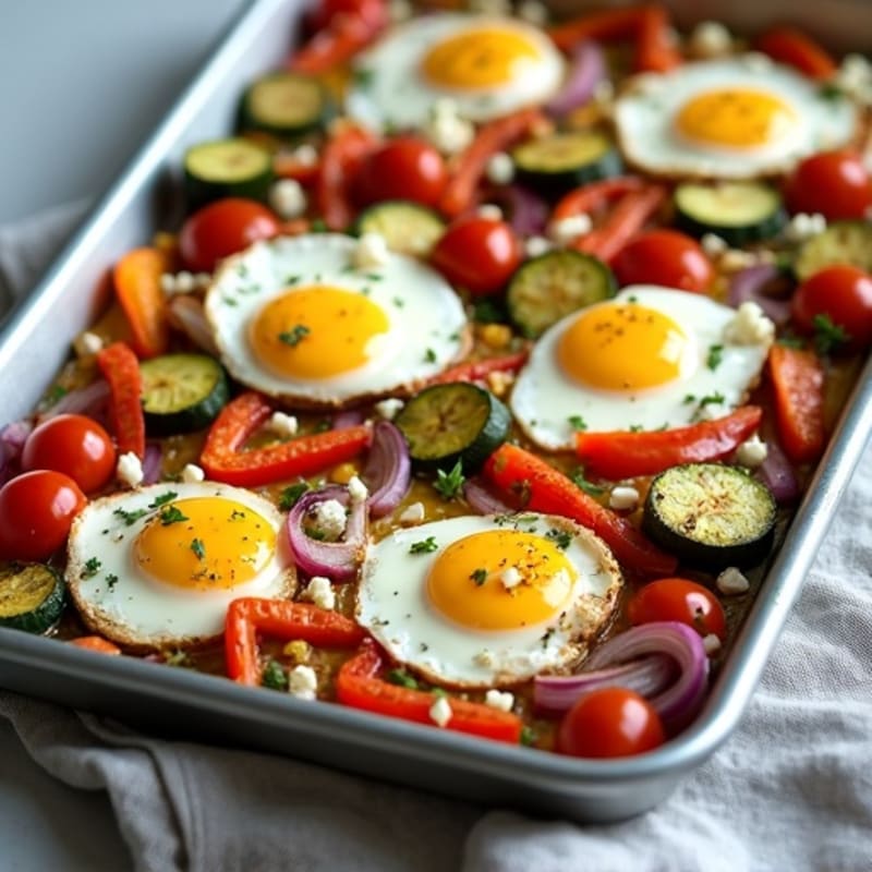Sheet Pan Roasted Vegetable and Egg Bake