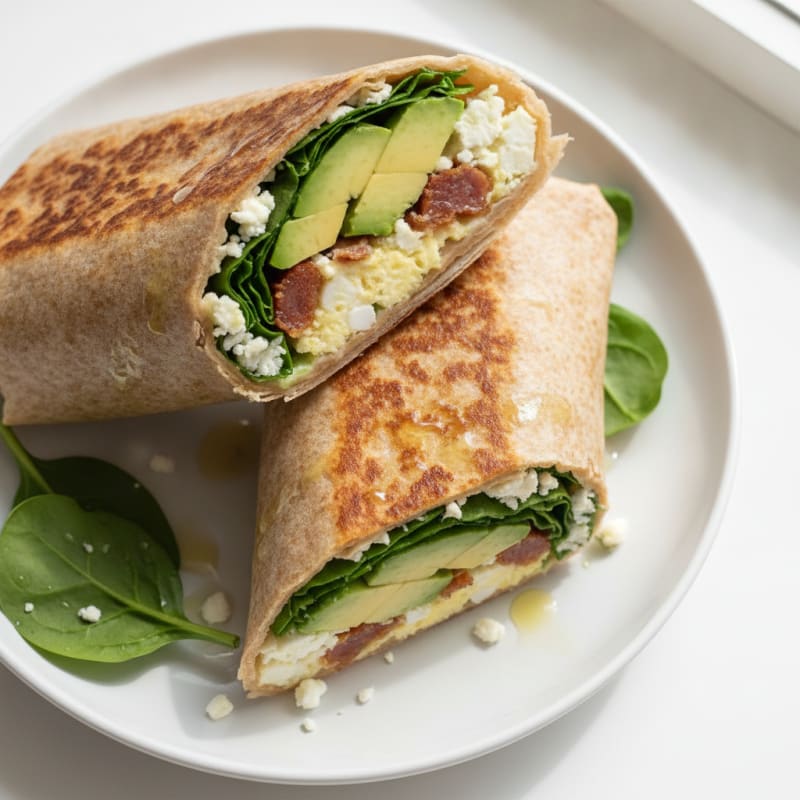 Crispy Turkey Bacon and Egg White Breakfast Wrap