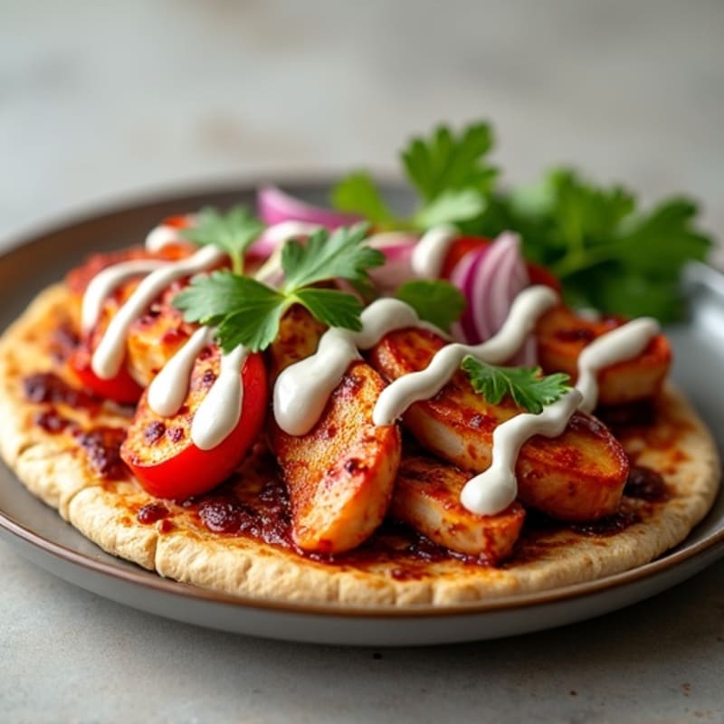 Sheet Pan BBQ Ranch Chicken Flatbread