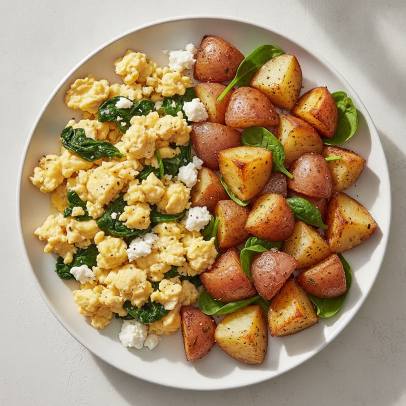 Hearty Scrambled Eggs with Roasted Potatoes
