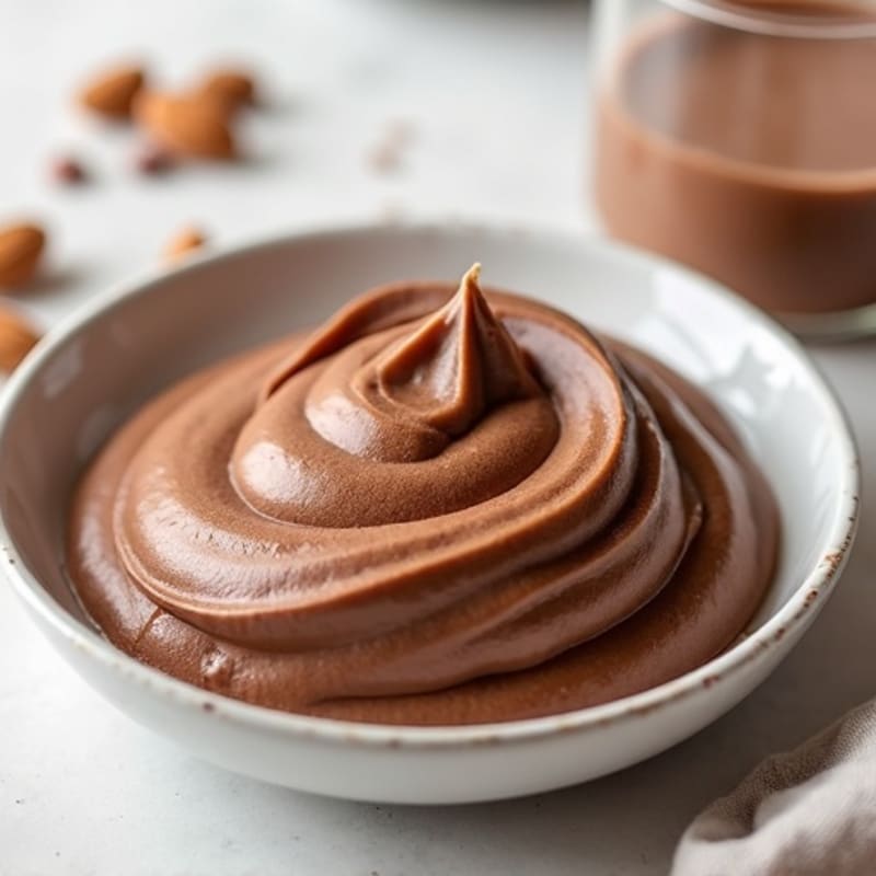 Silky Chocolate Protein Pudding with Almond Butter Swirl