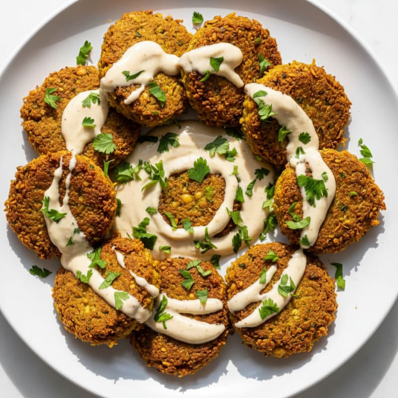 Crispy Falafel with Zesty Tahini Sauce