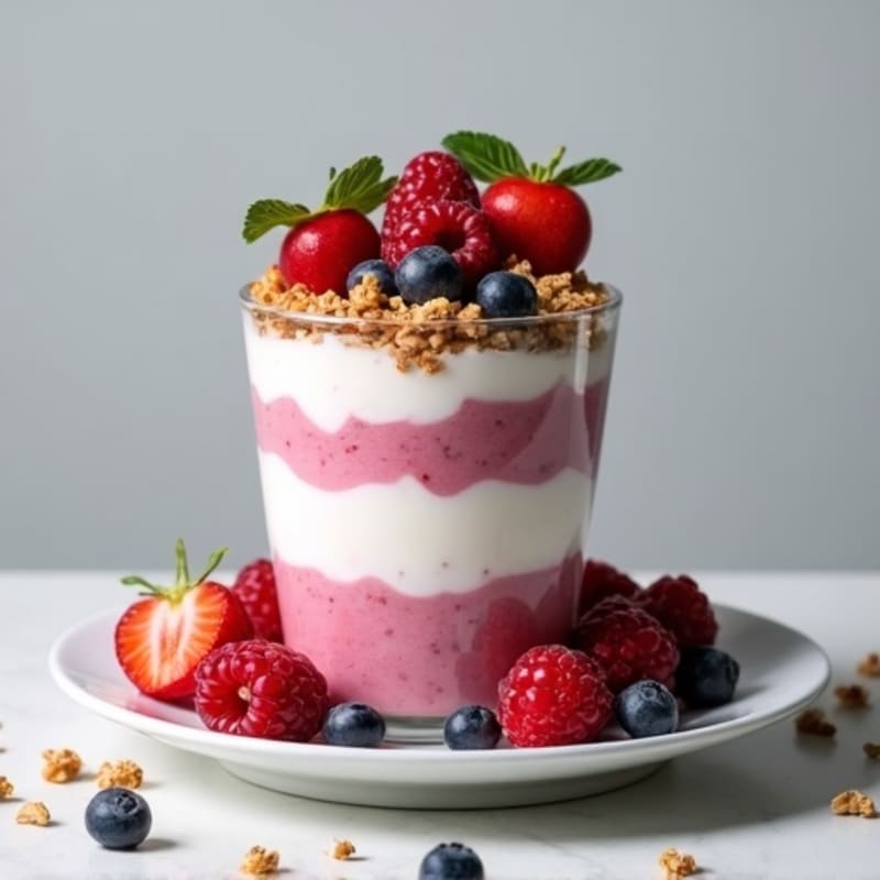 Greek Yogurt Protein Parfait with Mixed Berries