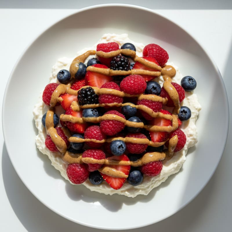 Silky Greek Yogurt Protein Pudding with Mixed Berries