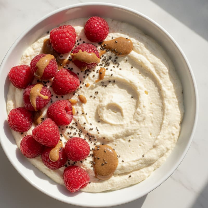 Creamy Vegan Protein Pudding with Pea Protein and Berries