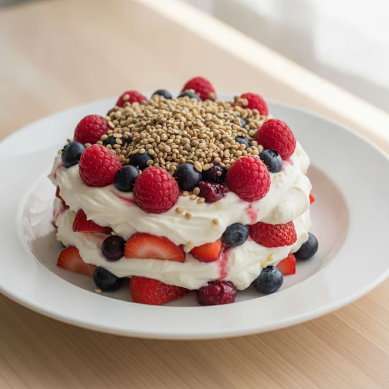 Greek Yogurt Protein Parfait with Mixed Berries