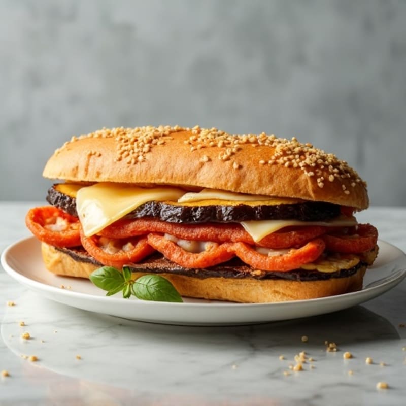 Crispy Baked Eggplant Parmesan Hero