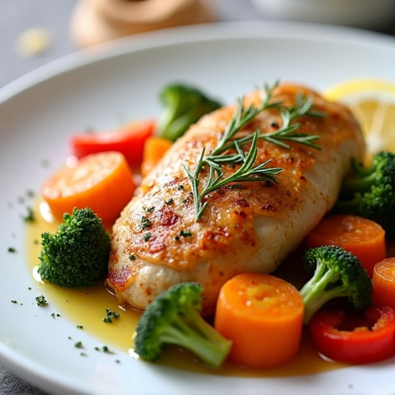 Lemon-Herb Roasted Chicken with Crispy Roasted Vegetables