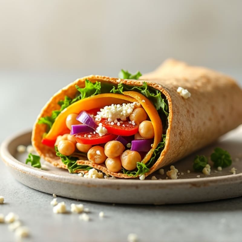 Crunchy Mediterranean Veggie Hummus Wrap