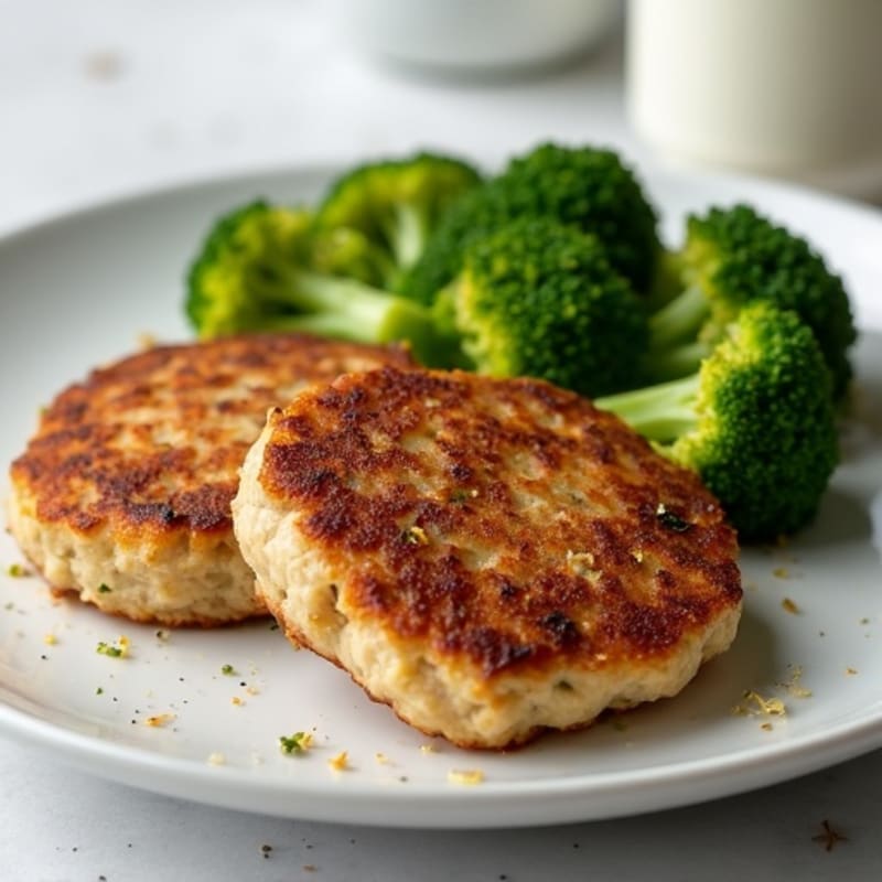 Seared Turkey Patties with Roasted Broccoli