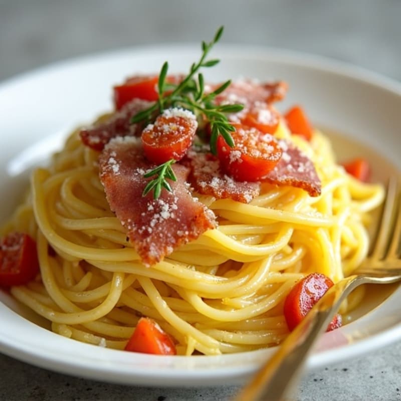 Creamy Turkey Bacon Spaghetti Squash Carbonara