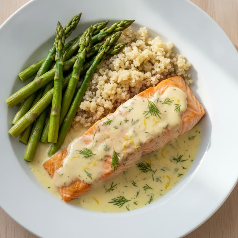 Baked Salmon with Lemon-Dill Sauce