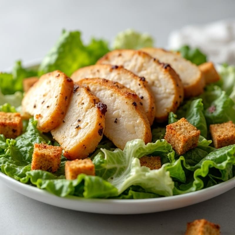 Crispy Romaine Grilled Chicken Caesar Salad