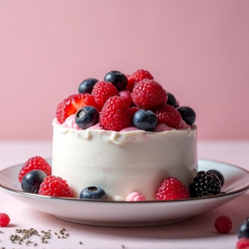 Silky Greek Yogurt Protein Mousse with Mixed Berries