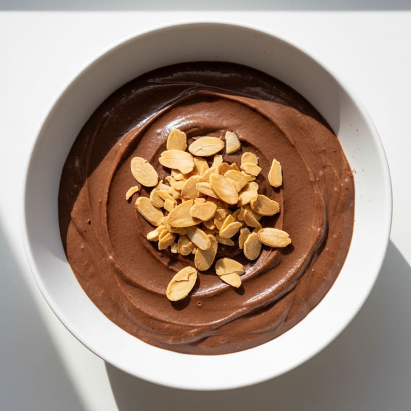 Silky Chocolate Protein Pudding with Almonds