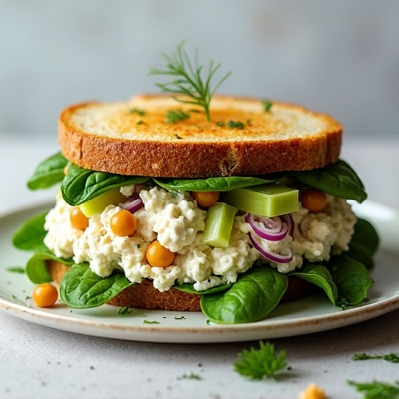 Creamy Chickpea Salad Sandwich with Fresh Greens