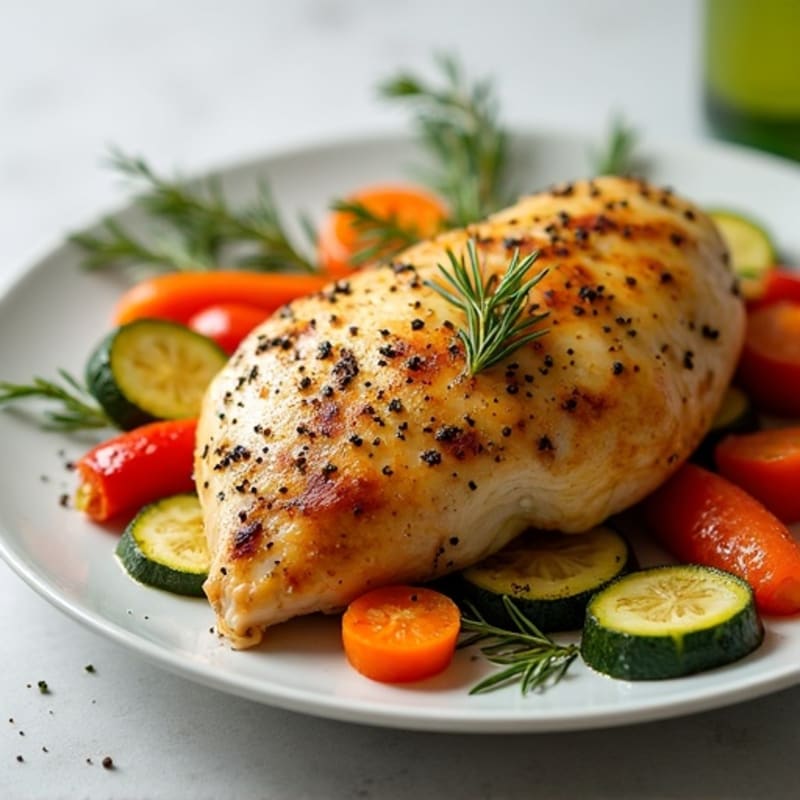 Herb-Roasted Chicken with Lemon Garlic Vegetables