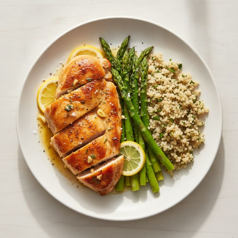 Lemon-Herb Roasted Chicken with Asparagus