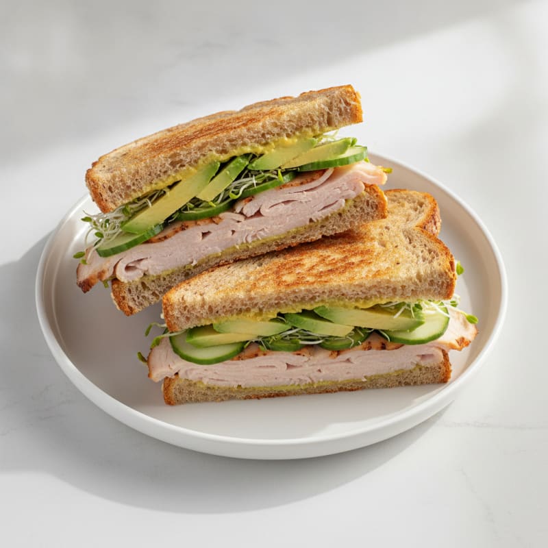 Grilled Turkey and Avocado Sandwich with Crunchy Veggies
