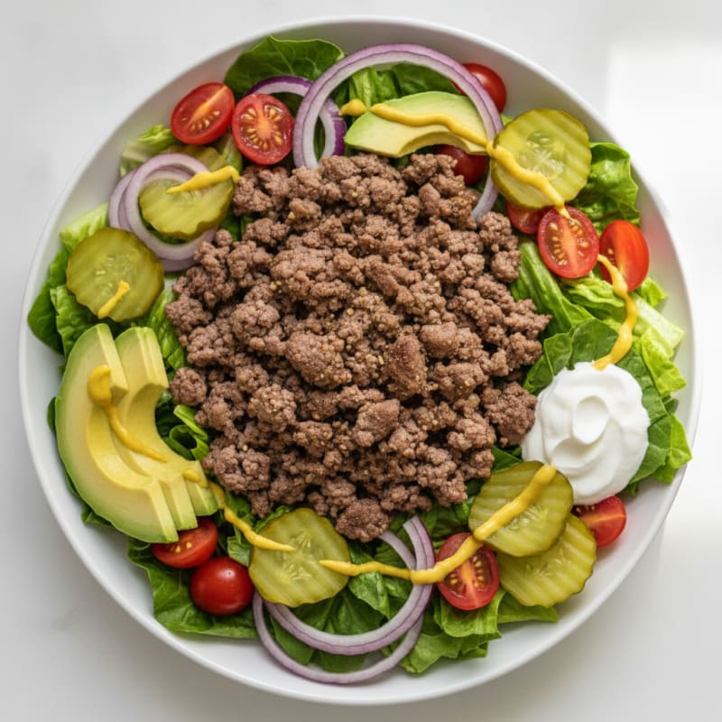 Deconstructed Beef Burger Bowl