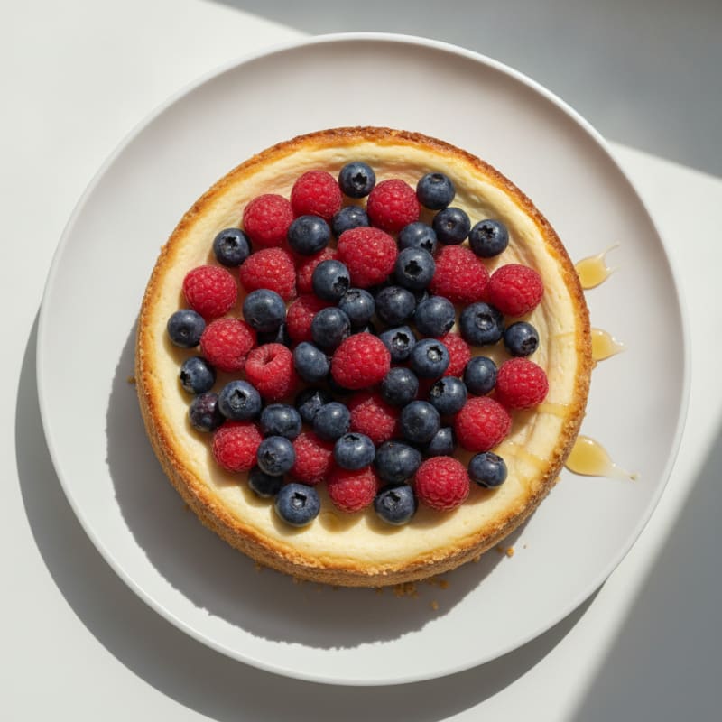 Creamy Greek Yogurt Protein Cheesecake with Fresh Berries
