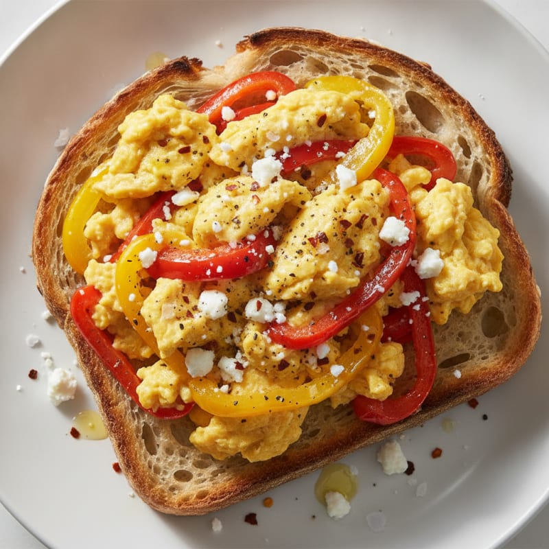 Sourdough Egg and Pepper Scramble