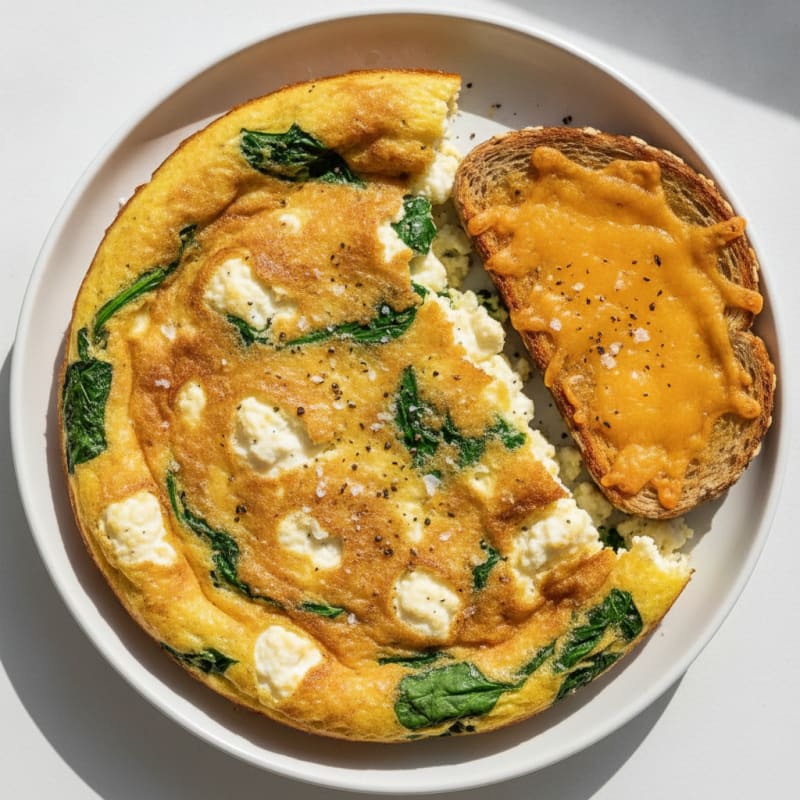 Cottage Cheese Egg Bake with Cheddar Toast
