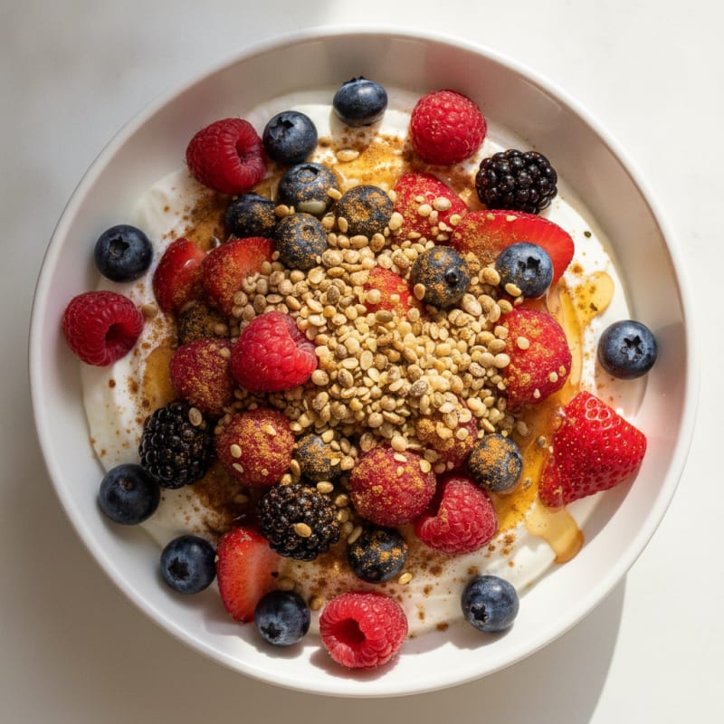 Skyr Yogurt with Berries and Honey