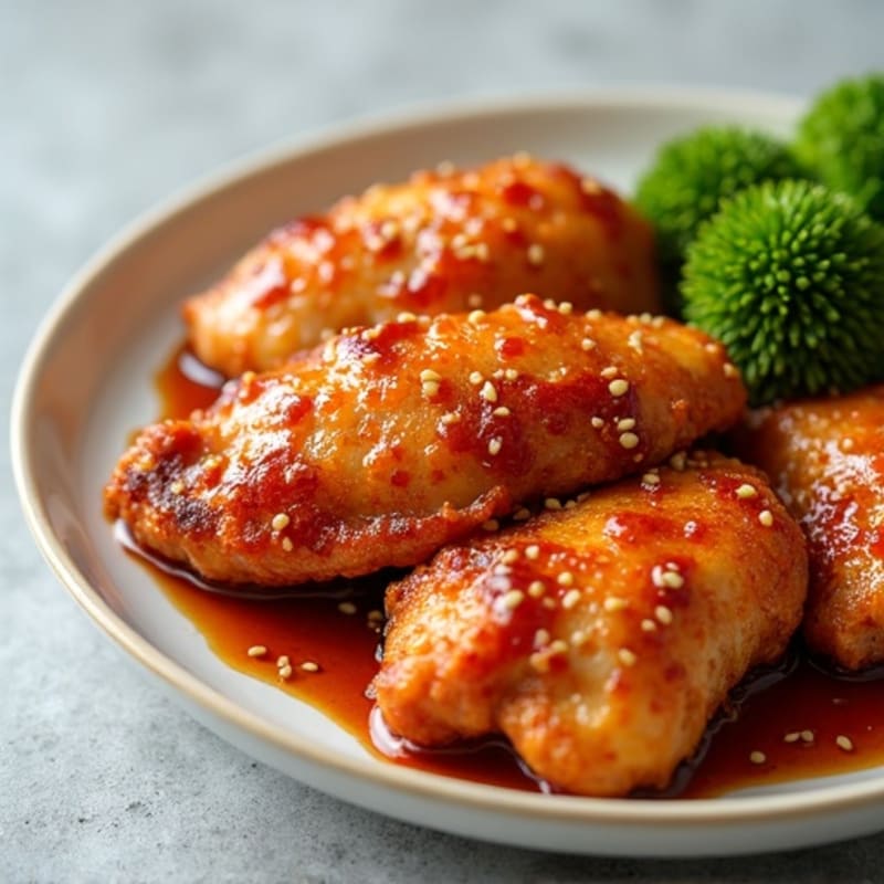 Crispy Chicken with Sweet and Spicy Ginger Glaze
