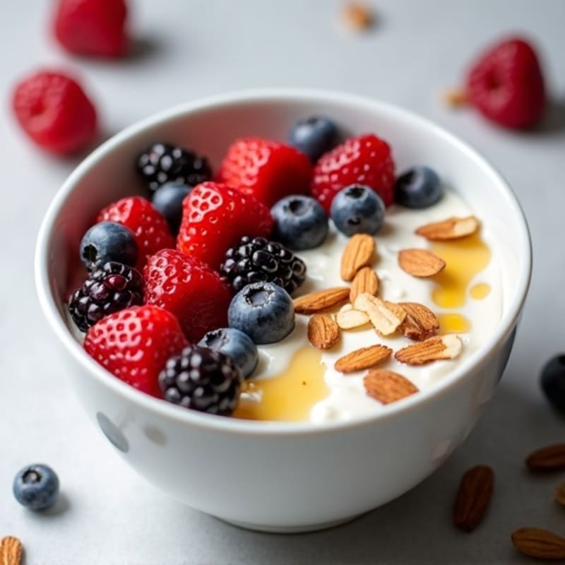 Silky Greek Yogurt Protein Bowl with Mixed Berries
