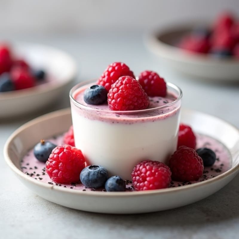 Silky Greek Yogurt Protein Pudding with Mixed Berries
