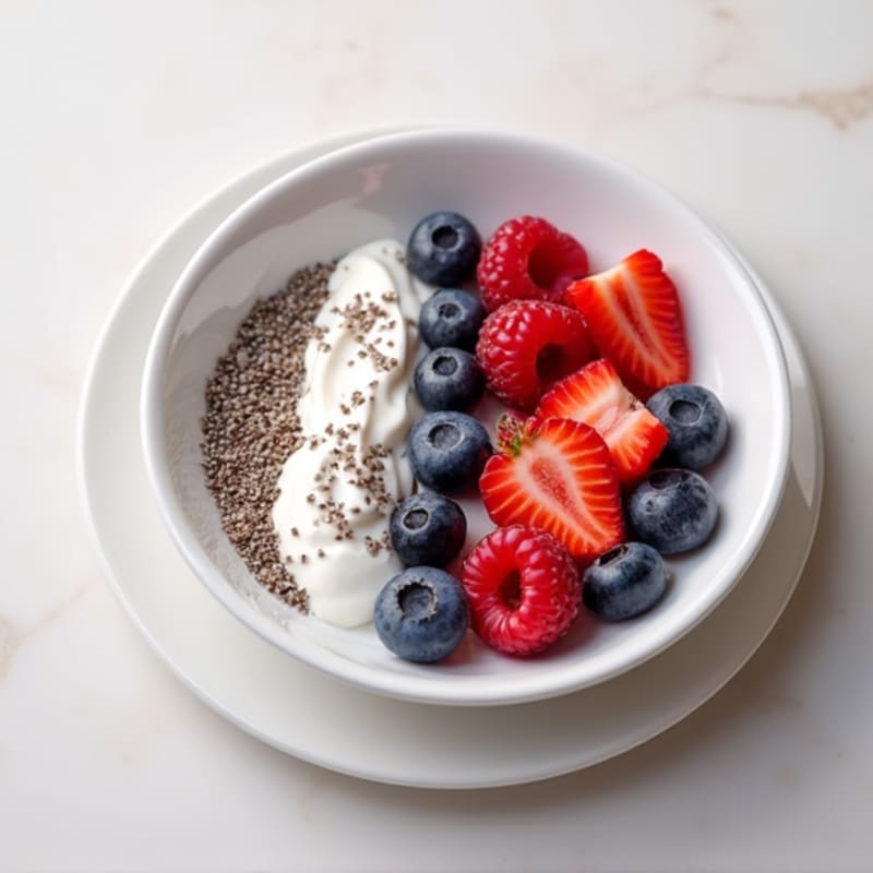 Greek Yogurt with Chia Seeds and Mixed Berries