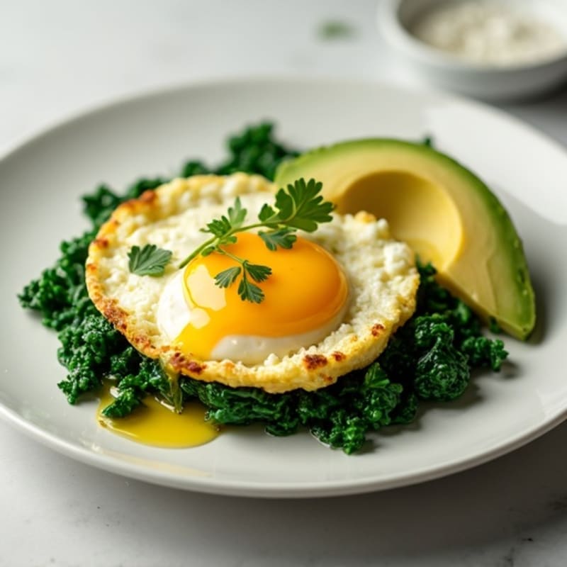 Cottage Cheese Egg White Scramble with Sautéed Spinach