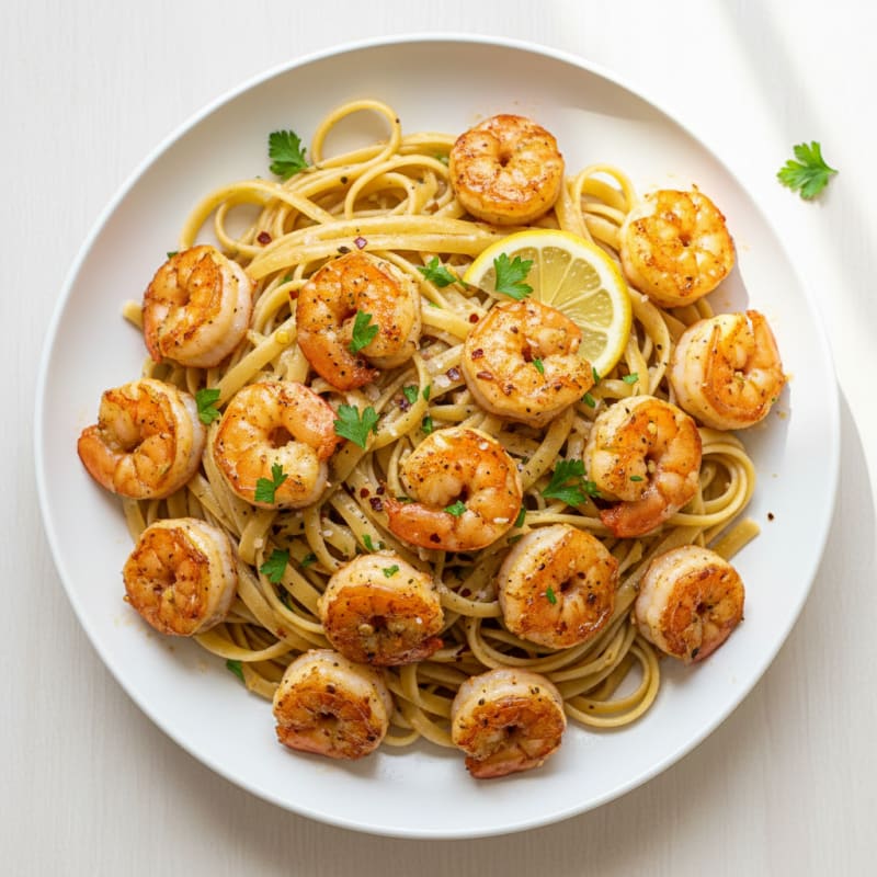 Garlic Butter Shrimp Scampi with Linguine