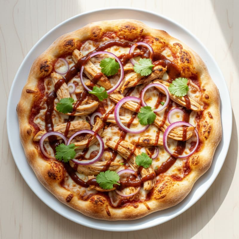 High-Protein BBQ Chicken Pizza with Red Onion