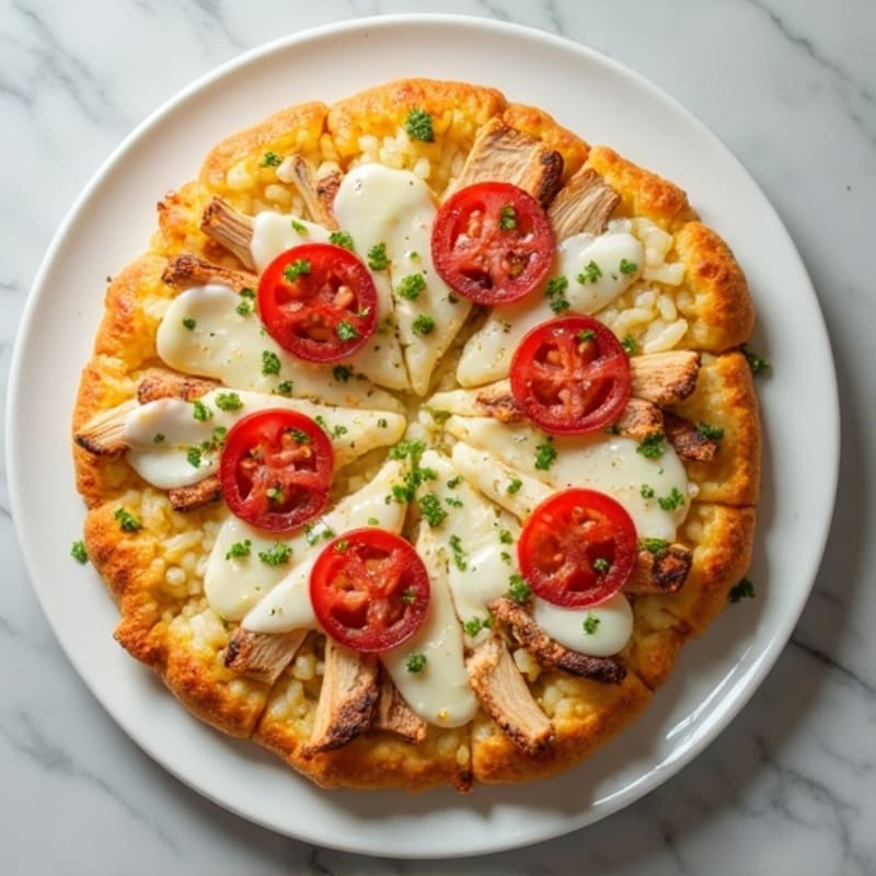 Cauliflower Crust Chicken Alfredo Pizza
