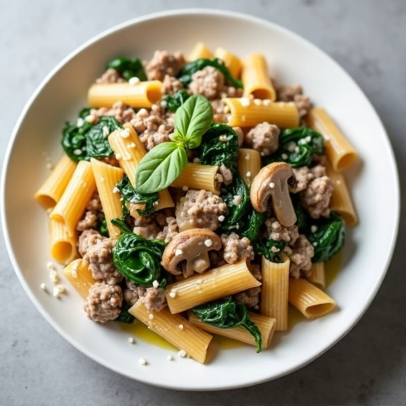 Lean Beef and Creamy Mushroom Pasta