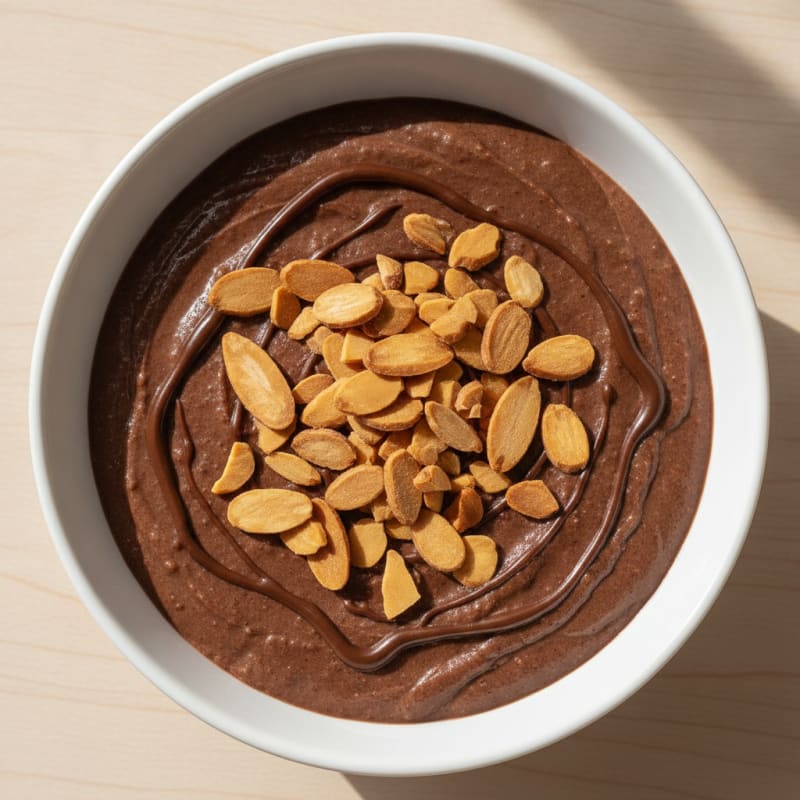 Silky Chocolate Protein Pudding with Almonds