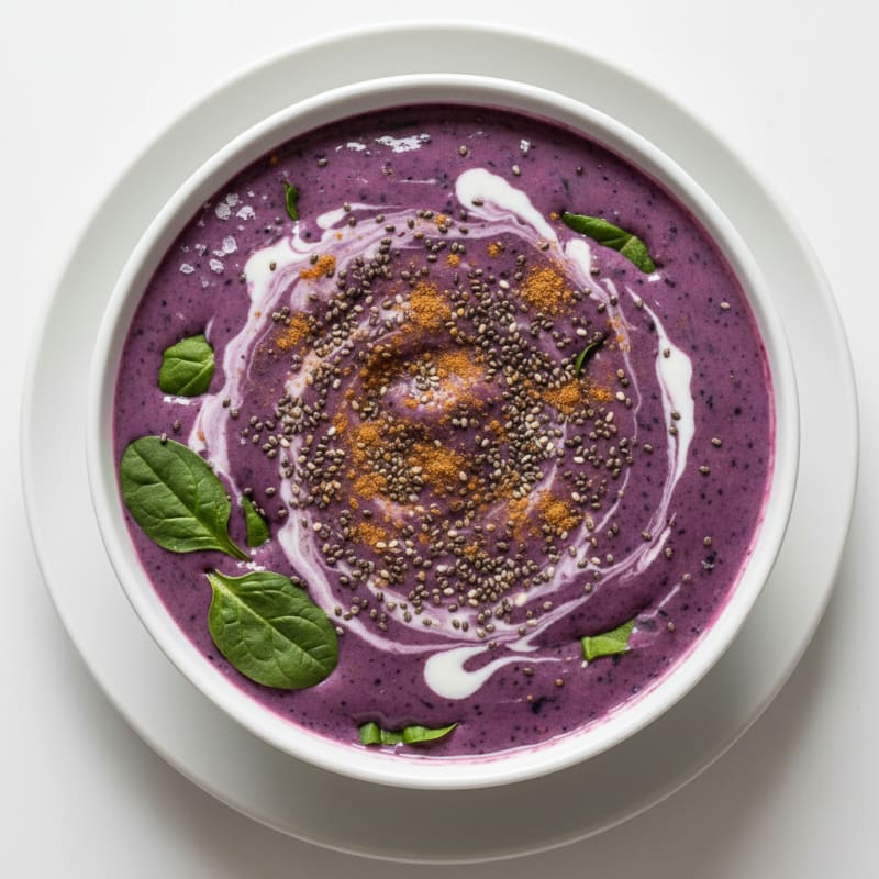 Blueberry Kefir Smoothie with Chia Seeds