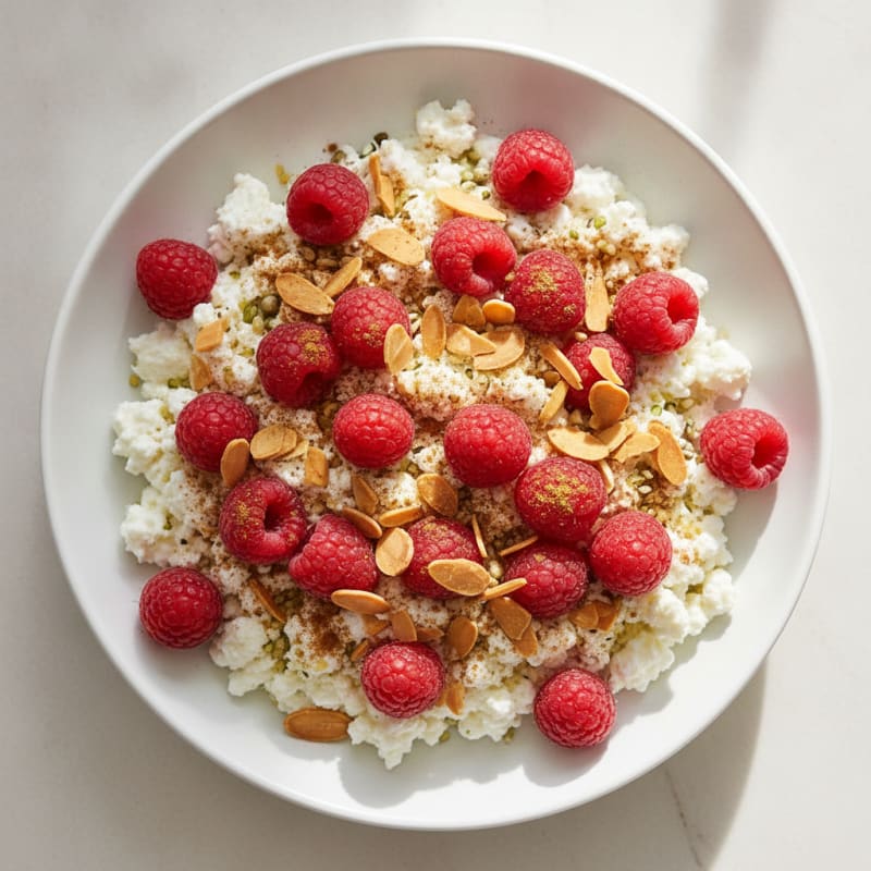 Cottage Cheese Berry Bowl with Toasted Almonds