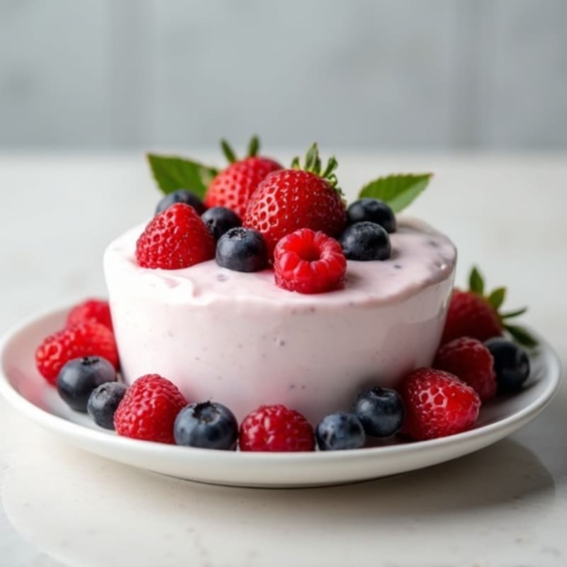 Silky Greek Yogurt Protein Mousse with Mixed Berries