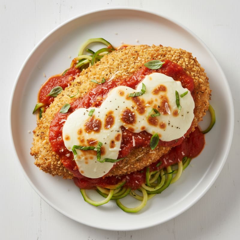 Crispy Baked Chicken Parmigiana with Zesty Marinara
