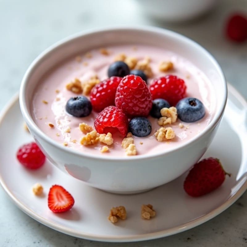 Silky Greek Yogurt Mousse with Protein Powder and Berries